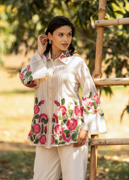 Mul Cotton Co-ord Set with Fine Embroidery