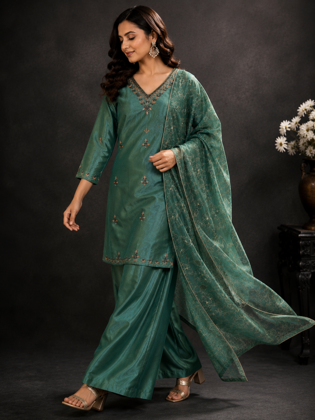Premium Tissue Zardozi & Zari Embroidered Suit Set