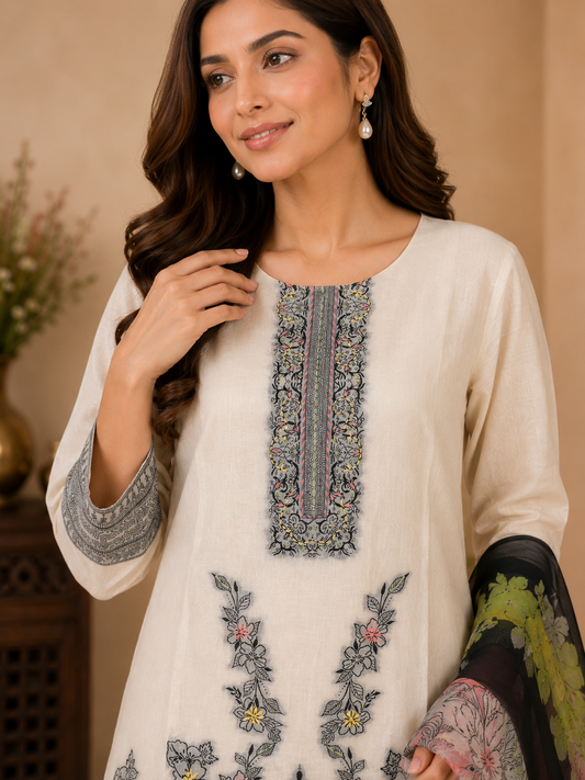 Cotton Thread Work Suit Set