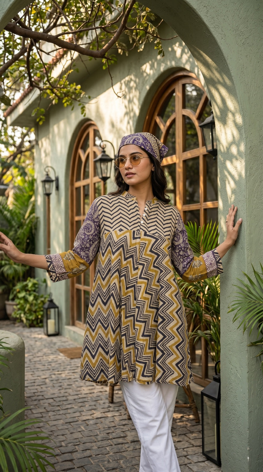 Mul Chanderi Printed Top