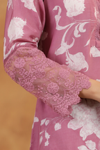 Pure Muslin Suit Set with Organza Detailing and Dupatta