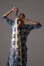 Indigo Elephant Motif Cotton Printed Suit Set