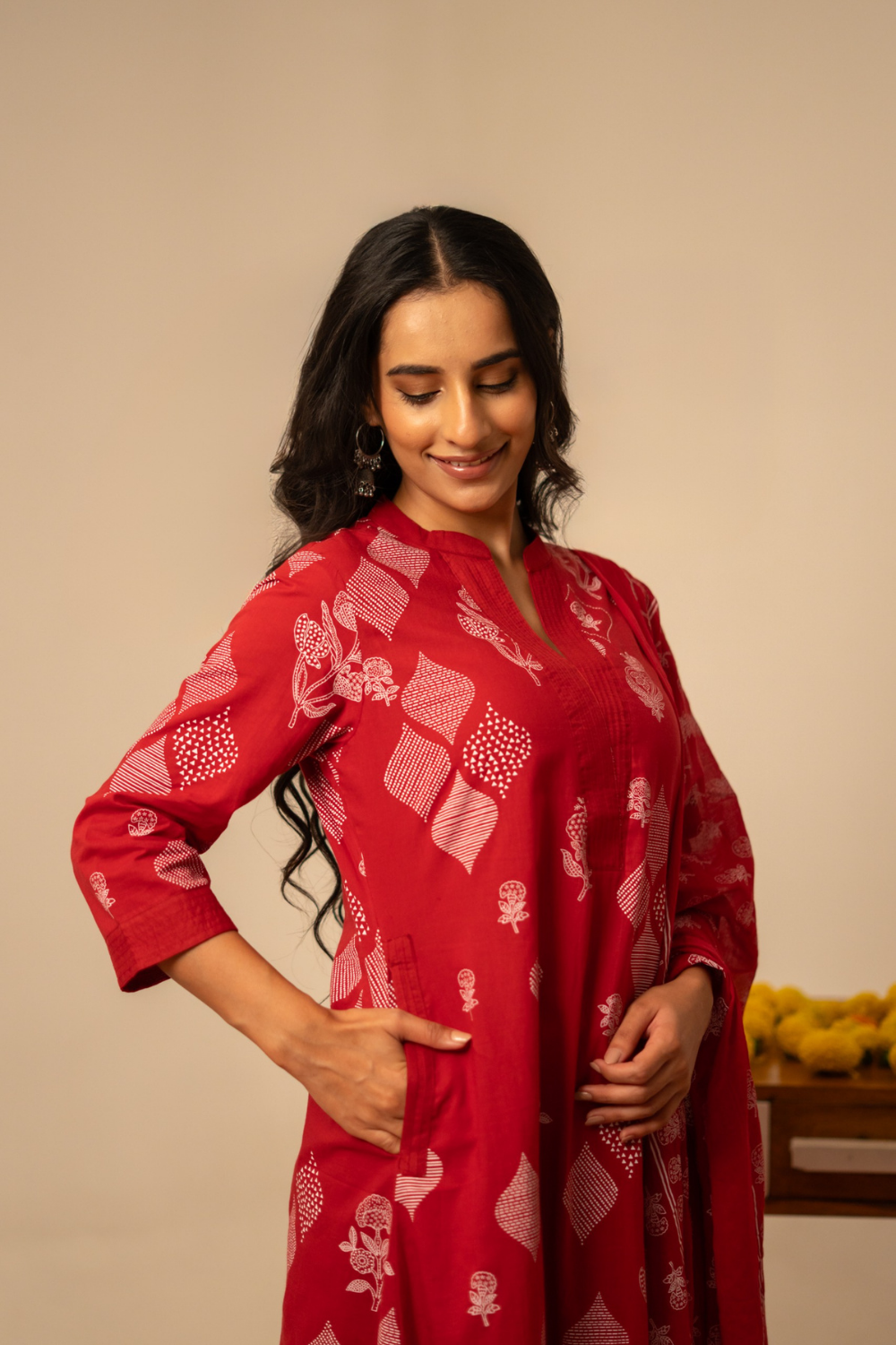 Floral Print Pure Cotton Suit Set