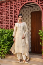 Ivory Pure Tissue Suit with Banarasi Weaving