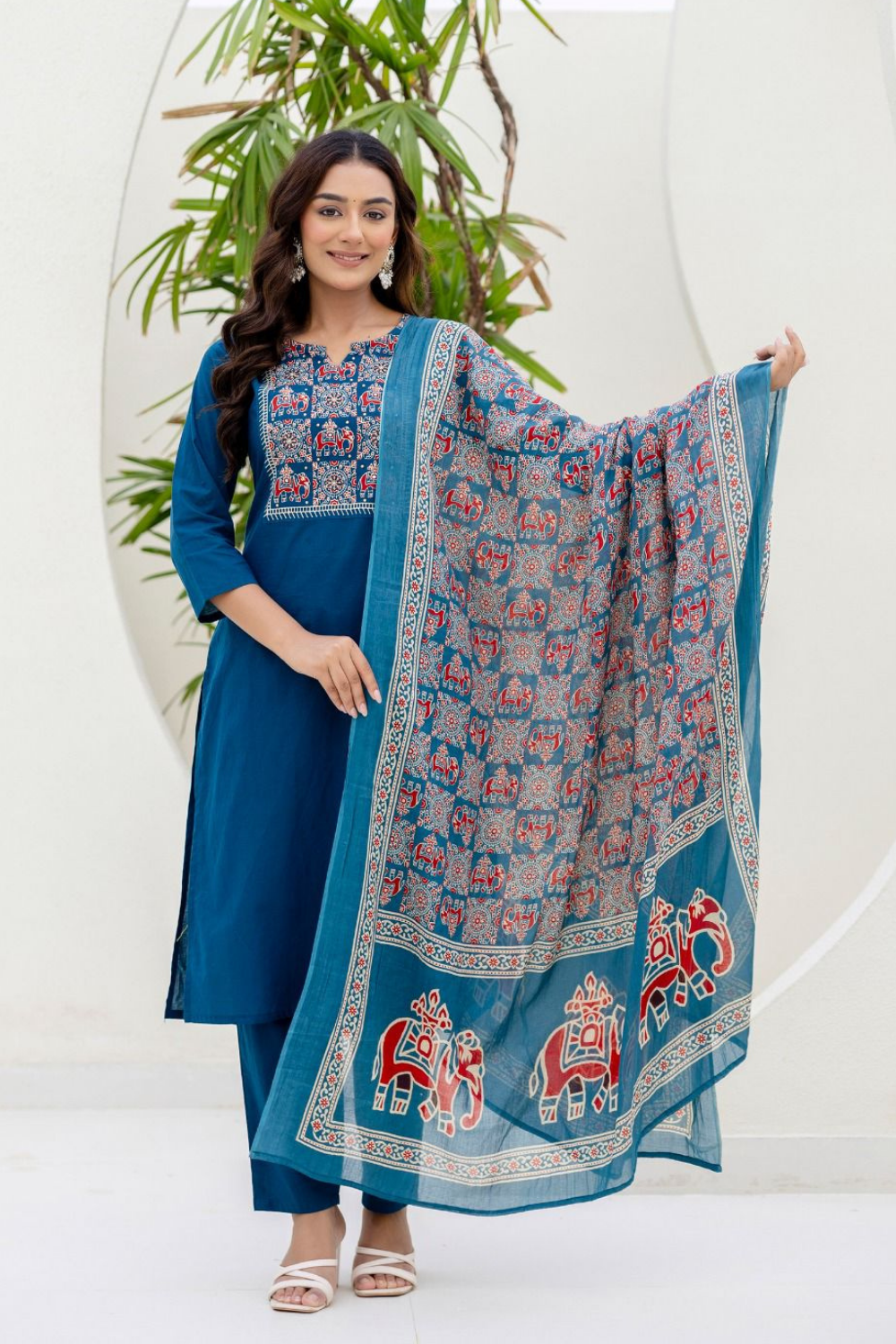 Elephant Charm Cotton Suit Set