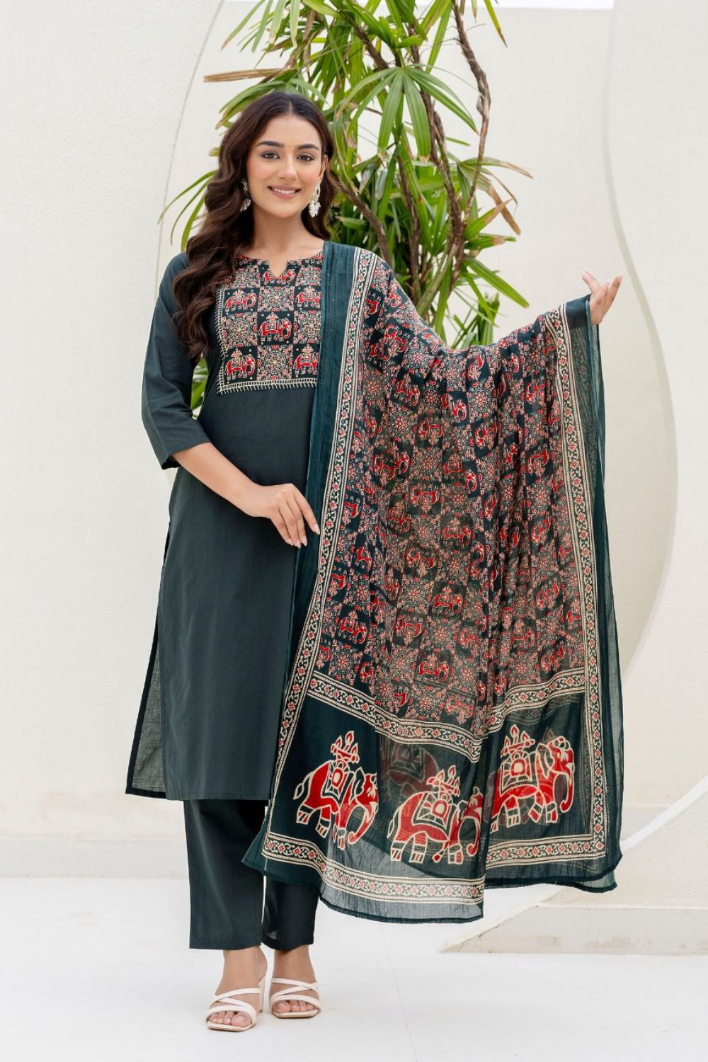 Elephant Charm Cotton Suit Set