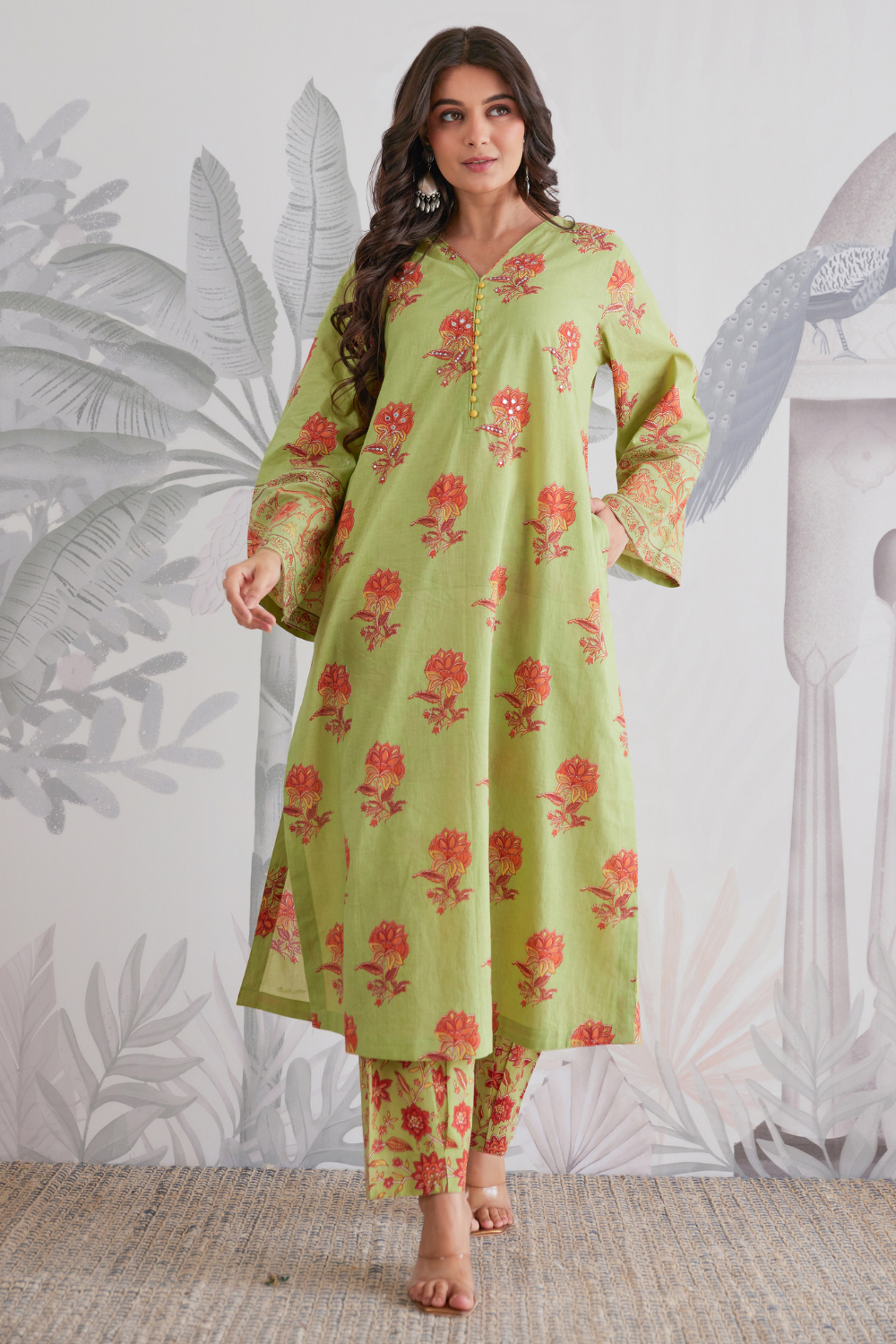 Hand Block Cotton Suit with Kota Doria Dupatta