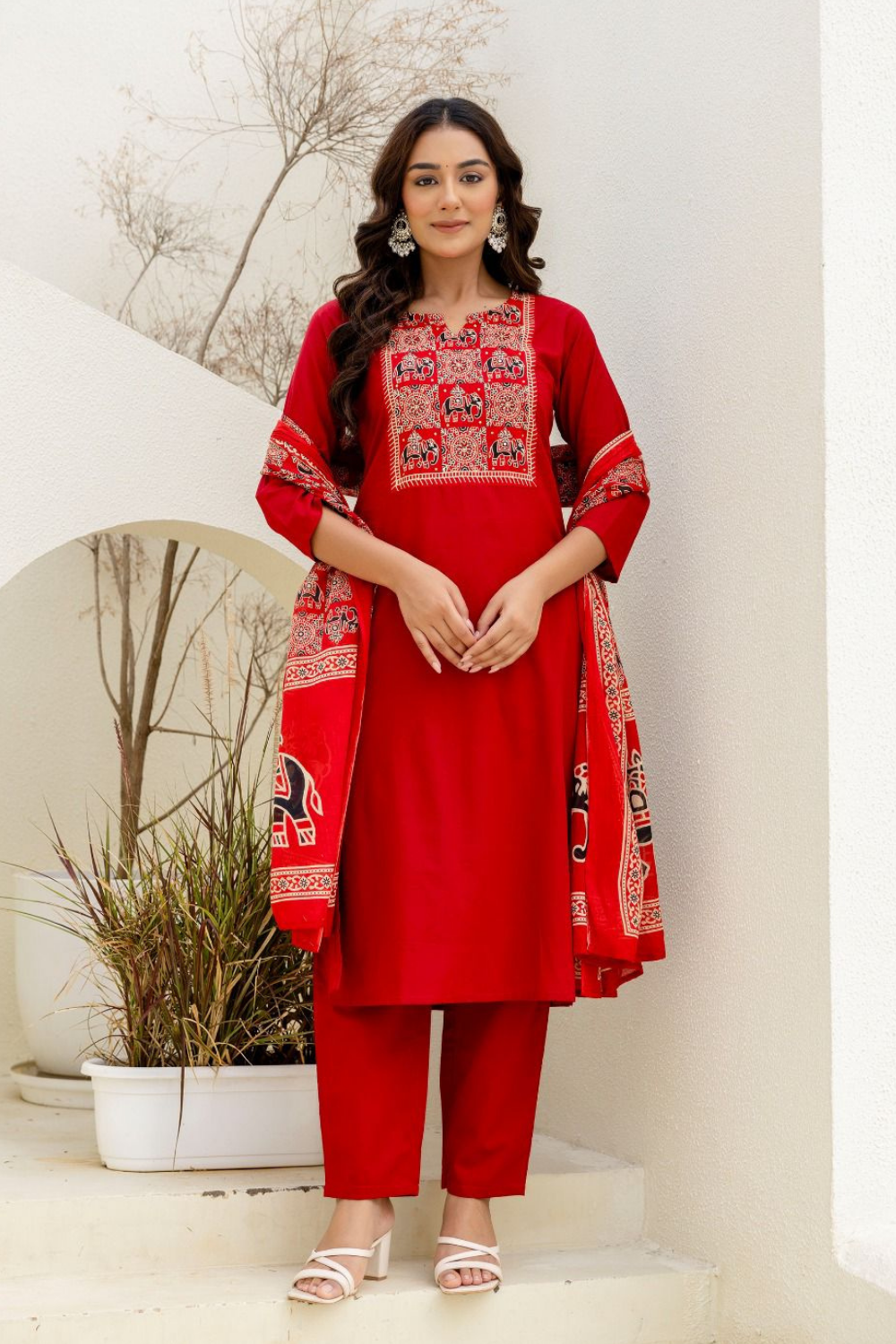 Elephant Charm Cotton Suit Set