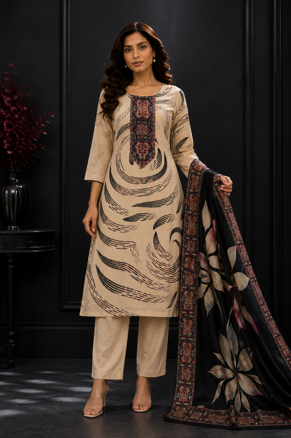 Silk Handwork Printed Suit Set