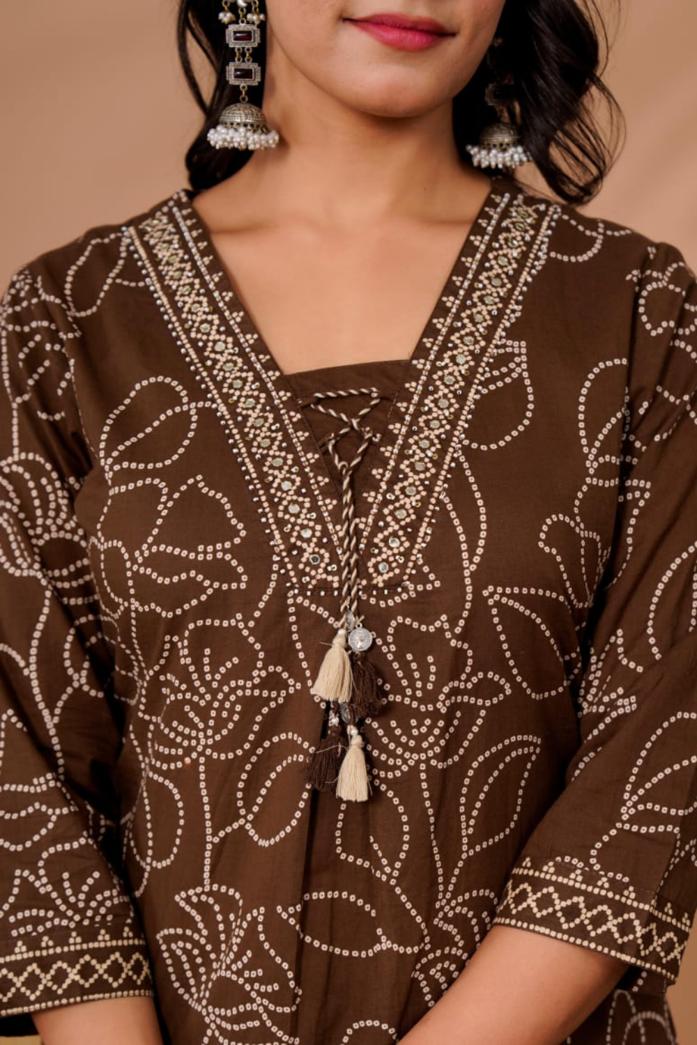 Bandhej Printed Cotton Suit Set