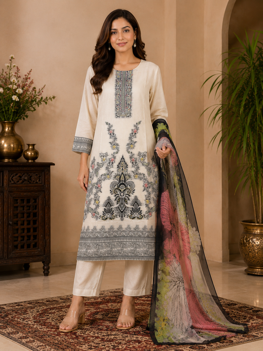 Cotton Thread Work Suit Set