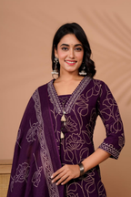 Bandhej Printed Cotton Suit Set