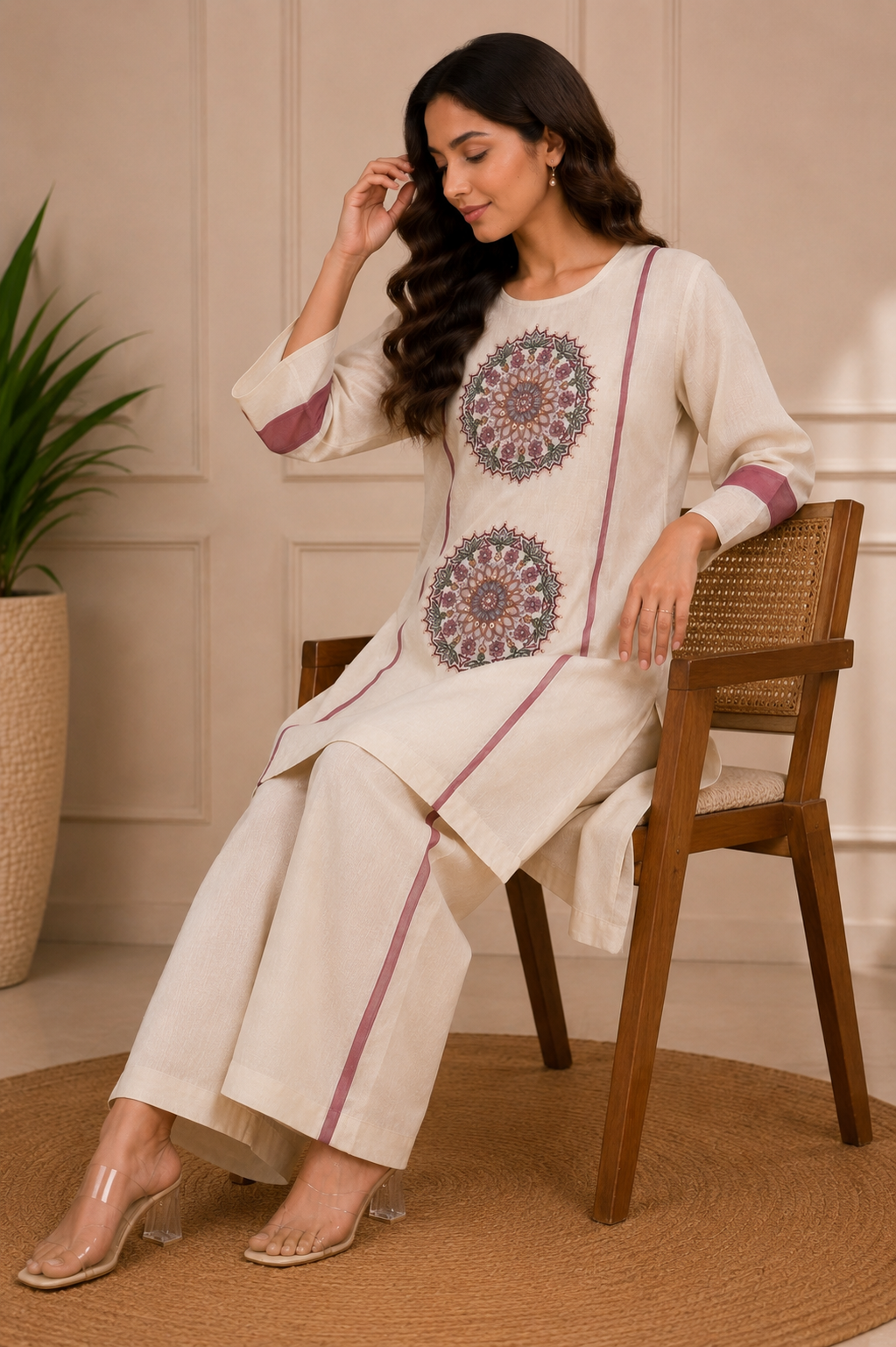 Super Net Handwork Co-Ord Set