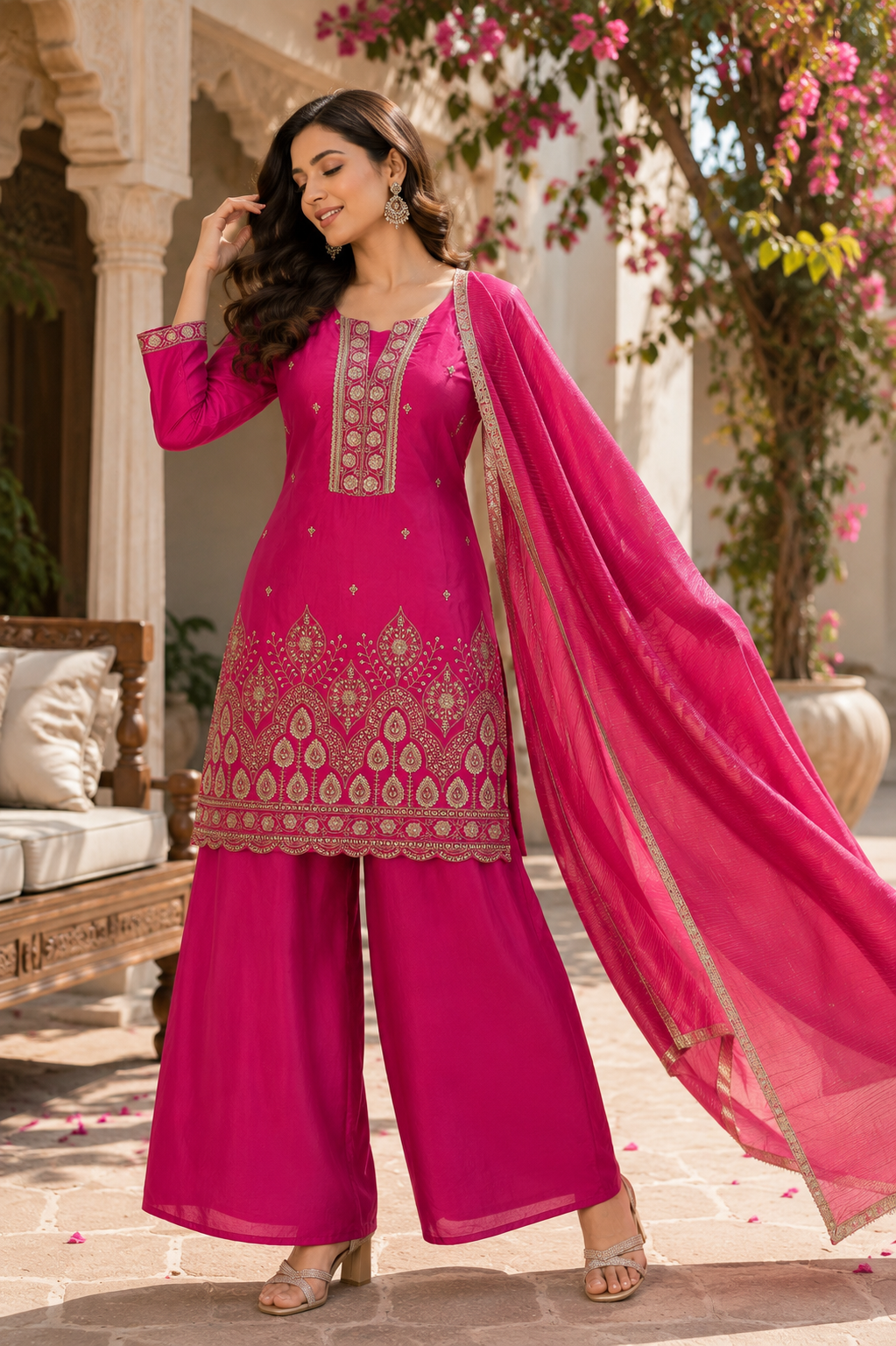 Premium Silk Suit Set with Sequence work