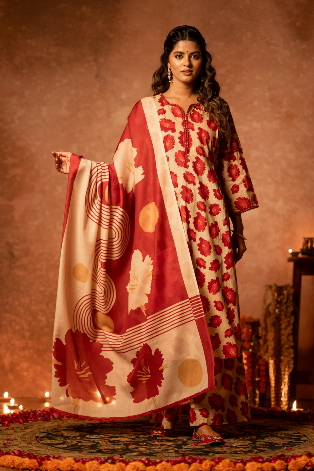 Bloom Printed Cotton Suit Set