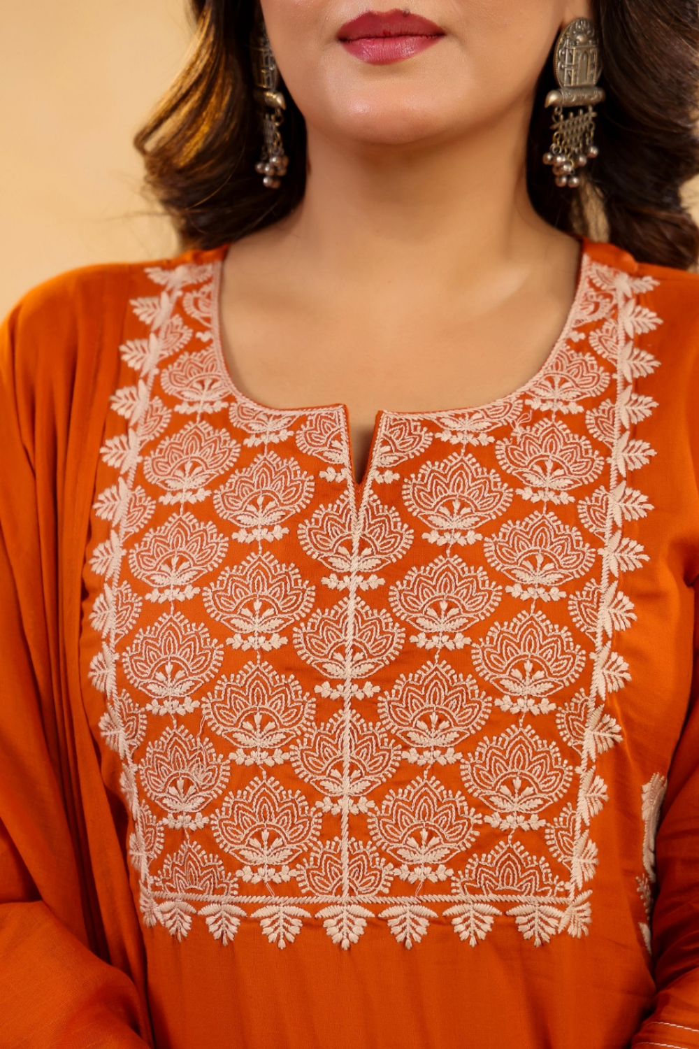 Thread Embroidered Cotton Suit Set