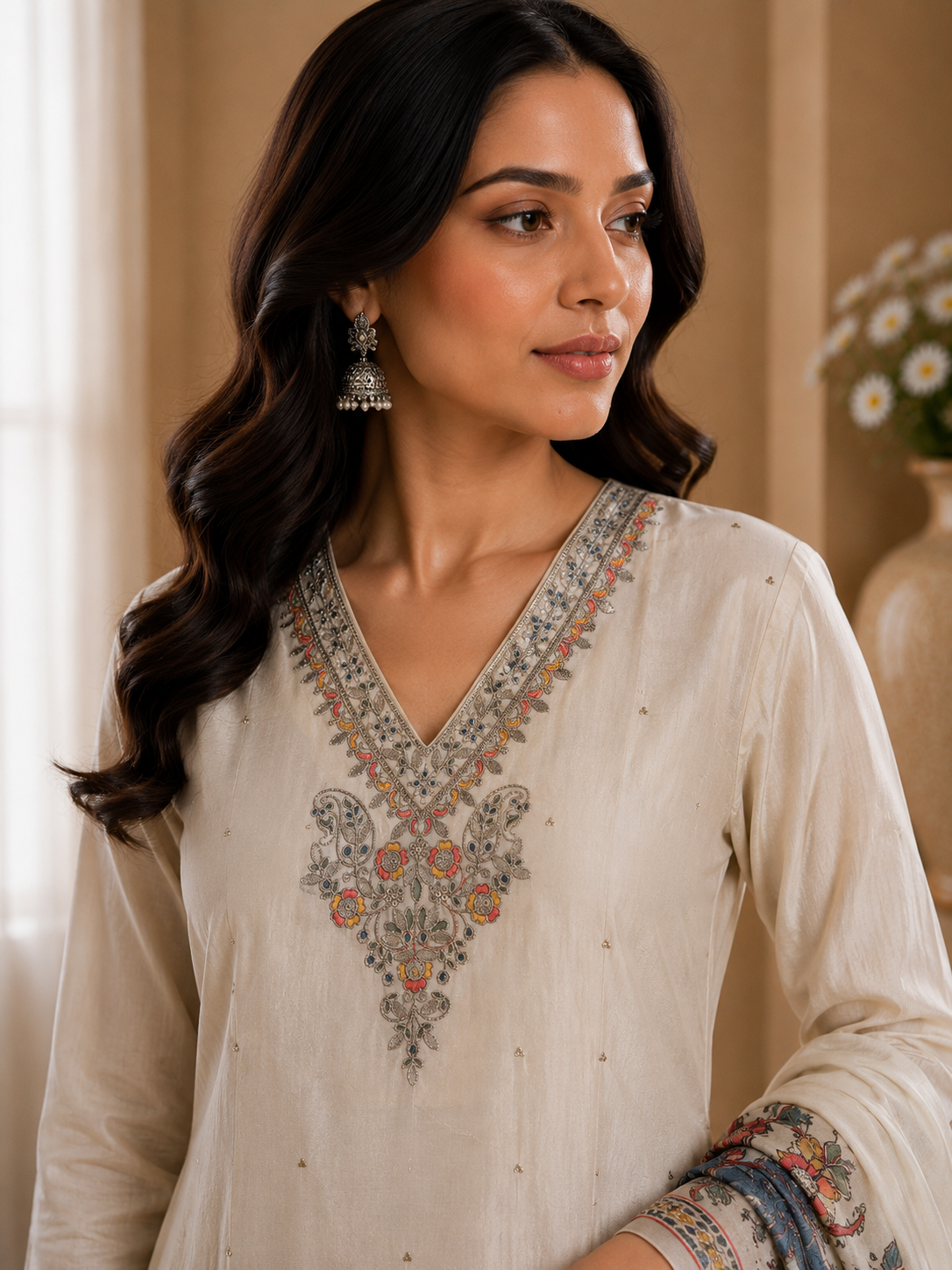 PREMIUM SILK HANDWORK UNSTITCHED SUIT SET