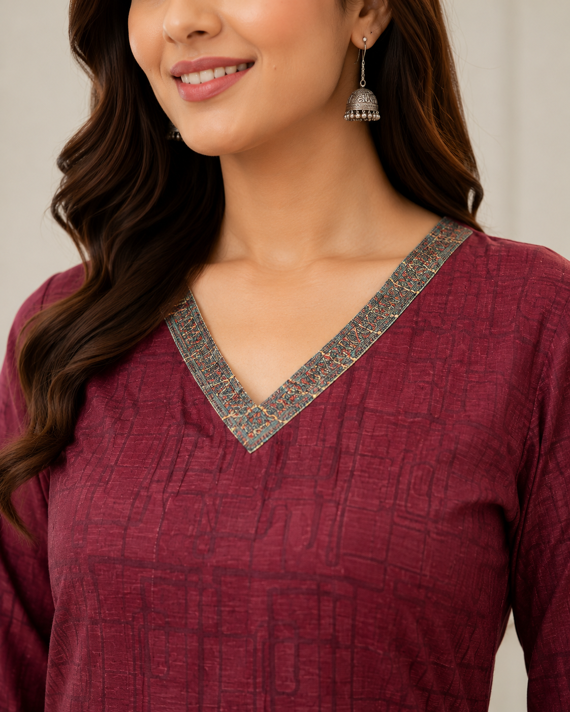 Chanderi Katha Work Suit Set