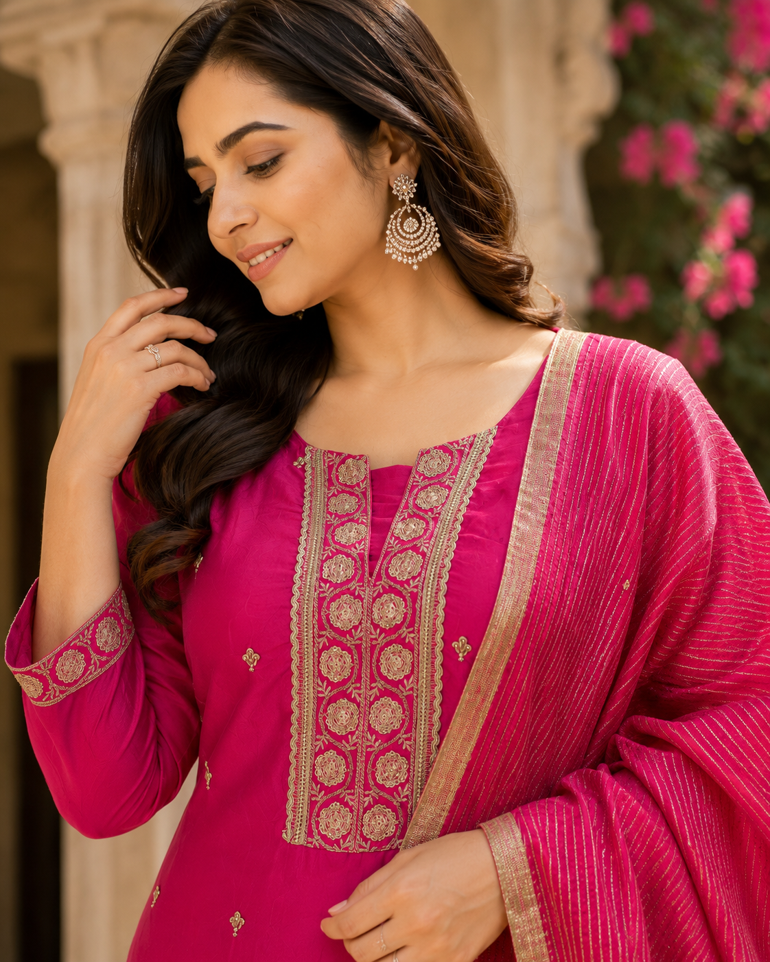 Premium Silk Suit Set with Sequence work