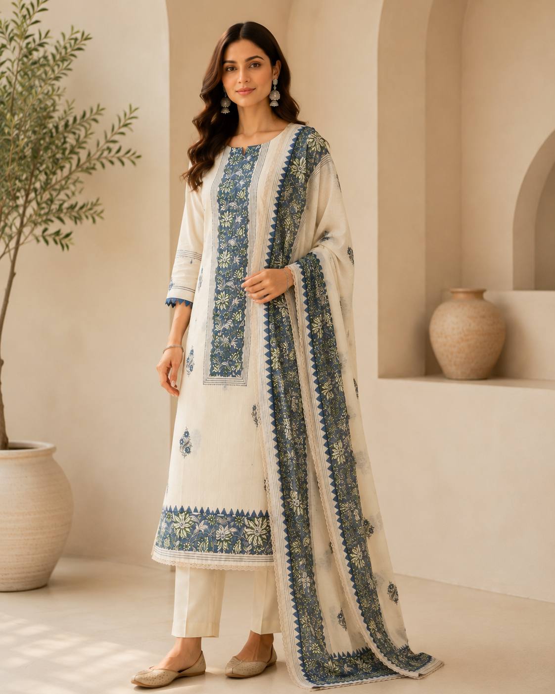 PREMIUM LINEN COTTON UNSTITCHED SUIT SET