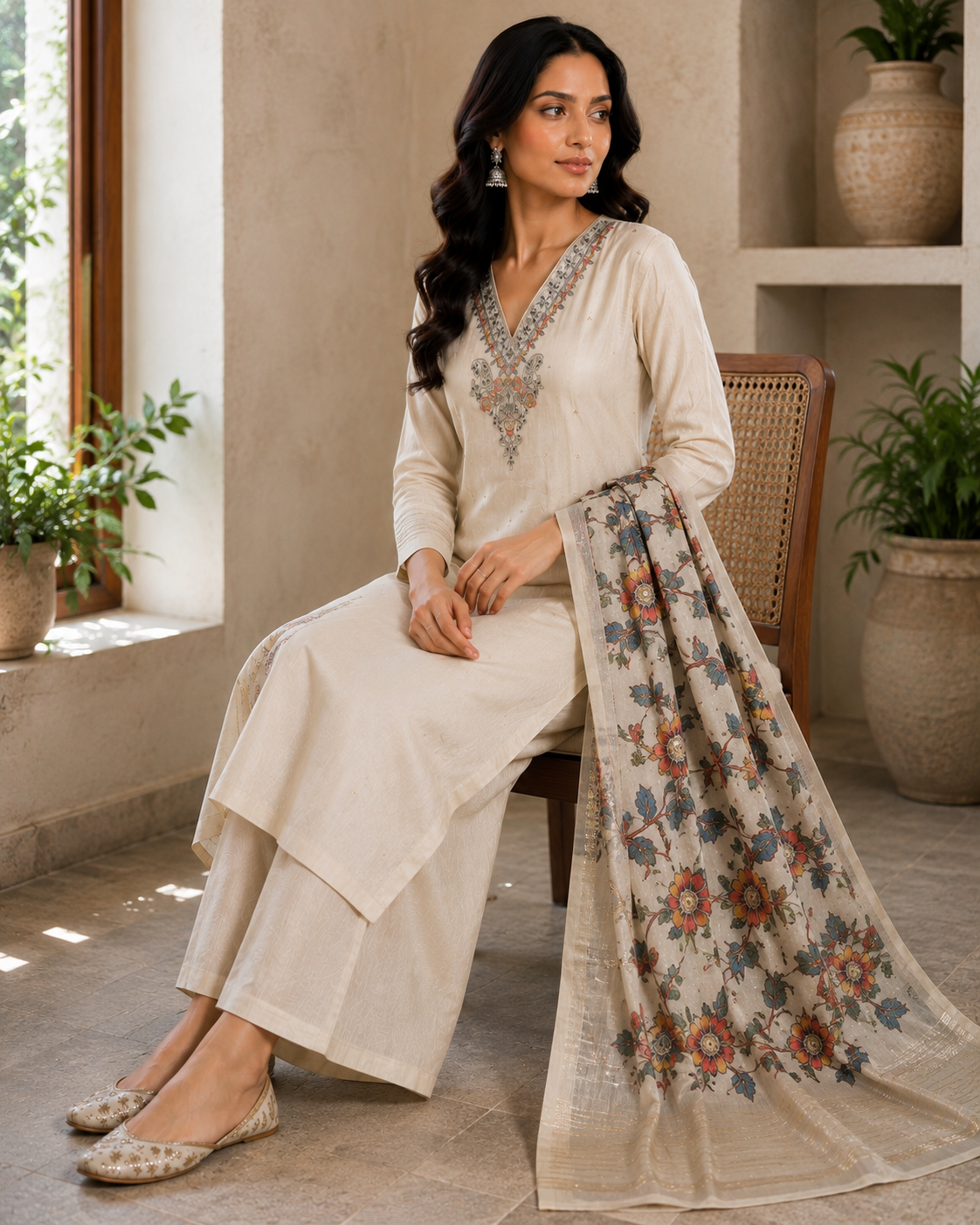 PREMIUM SILK HANDWORK UNSTITCHED SUIT SET