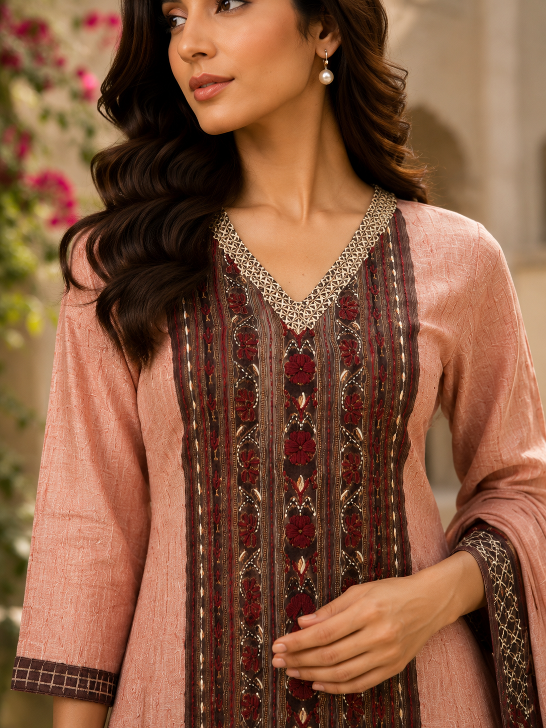 Linen Handwork Printed Suit Set