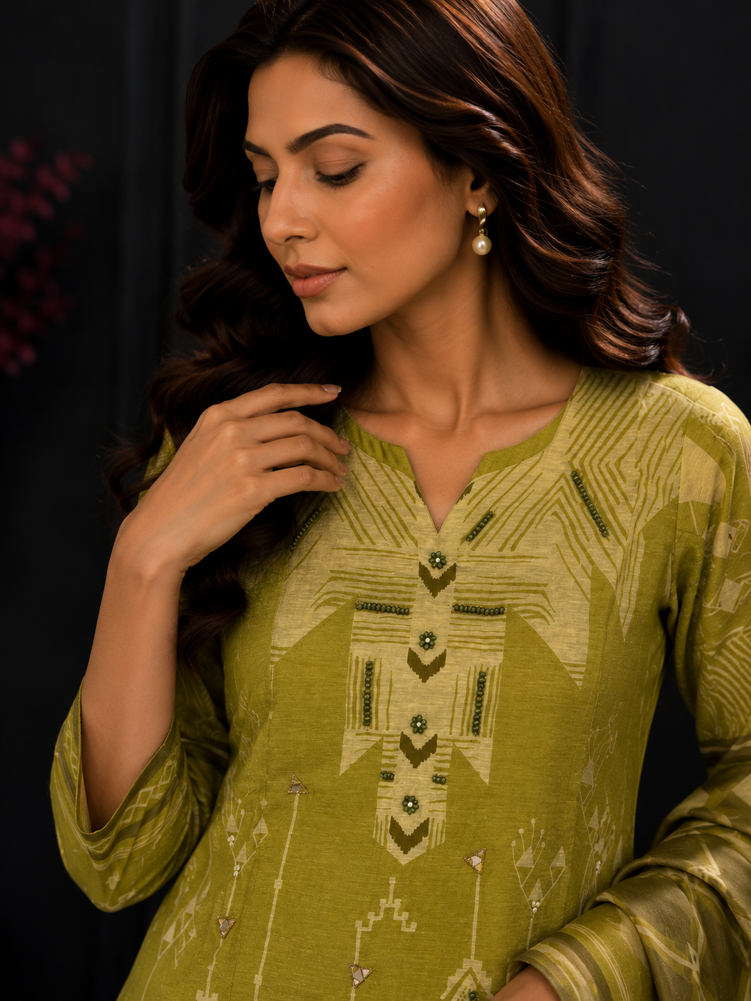 Shimmer Muslin Digital Print Suit Set