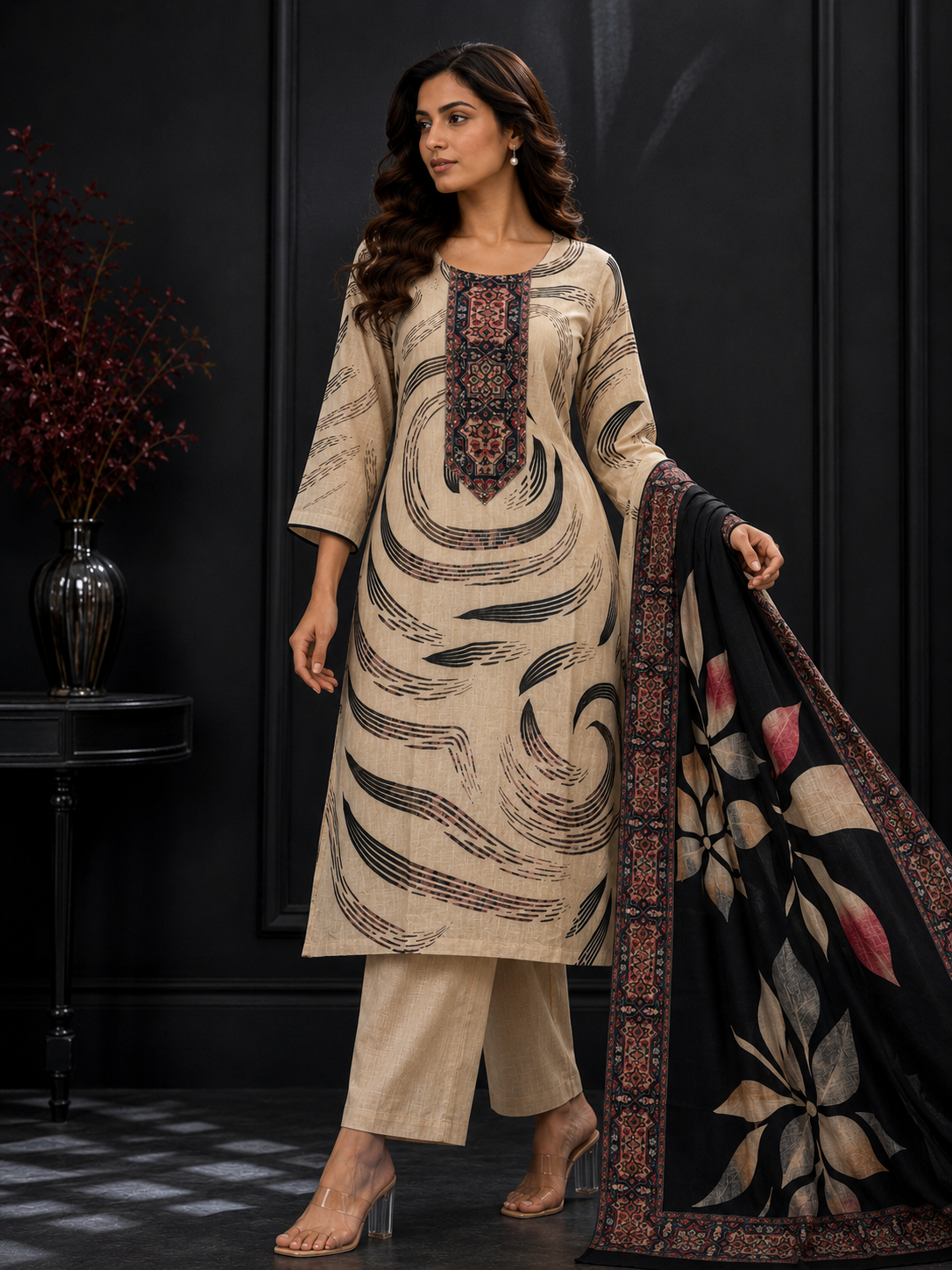 Silk Handwork Printed Suit Set