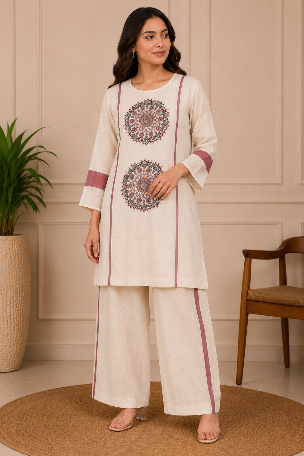 Super Net Handwork Co-Ord Set