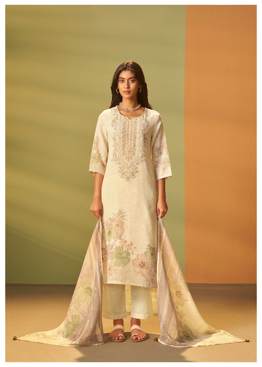 Pastel Bloom Linen Suit