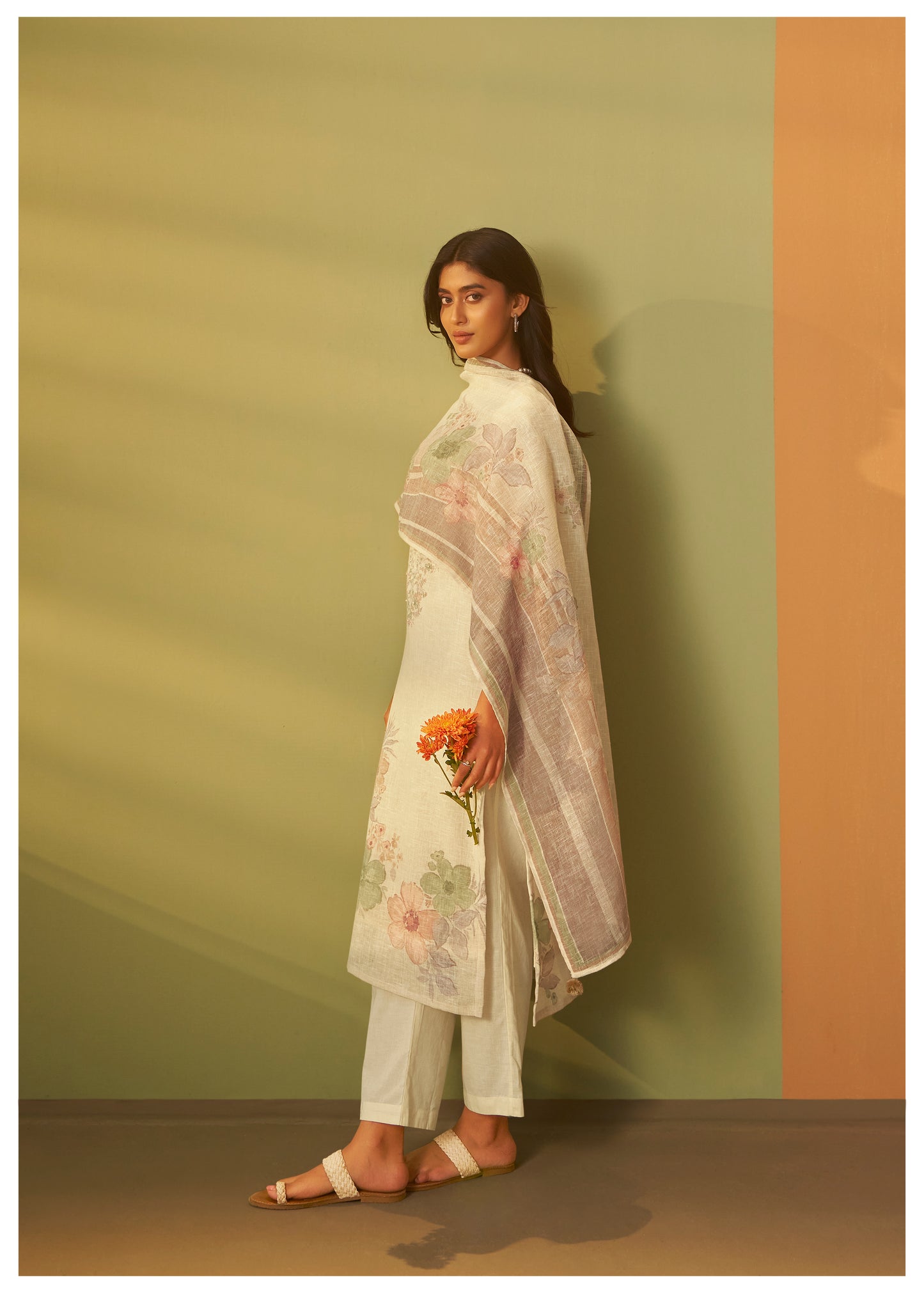 Pastel Bloom Linen Suit