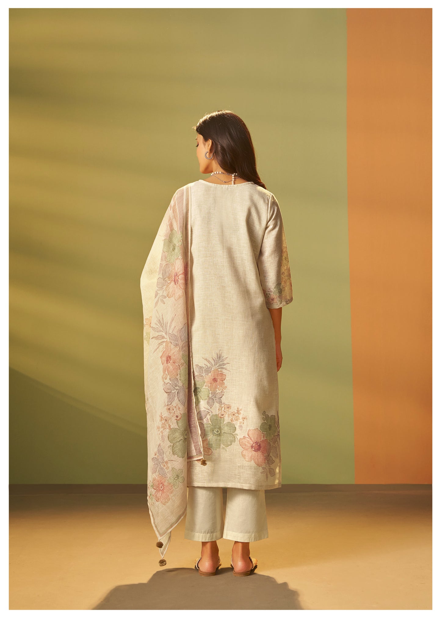 Pastel Bloom Linen Suit