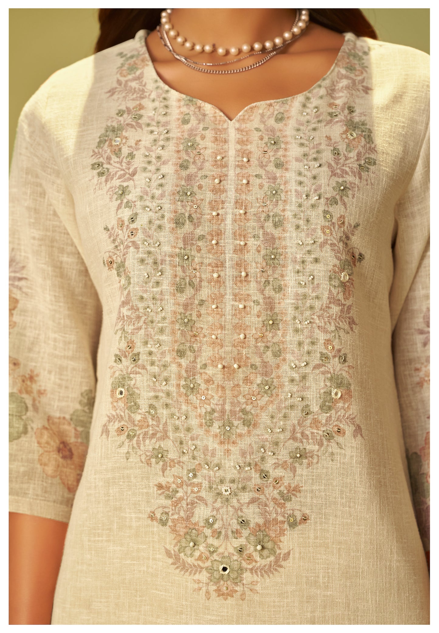 Pastel Bloom Linen Suit