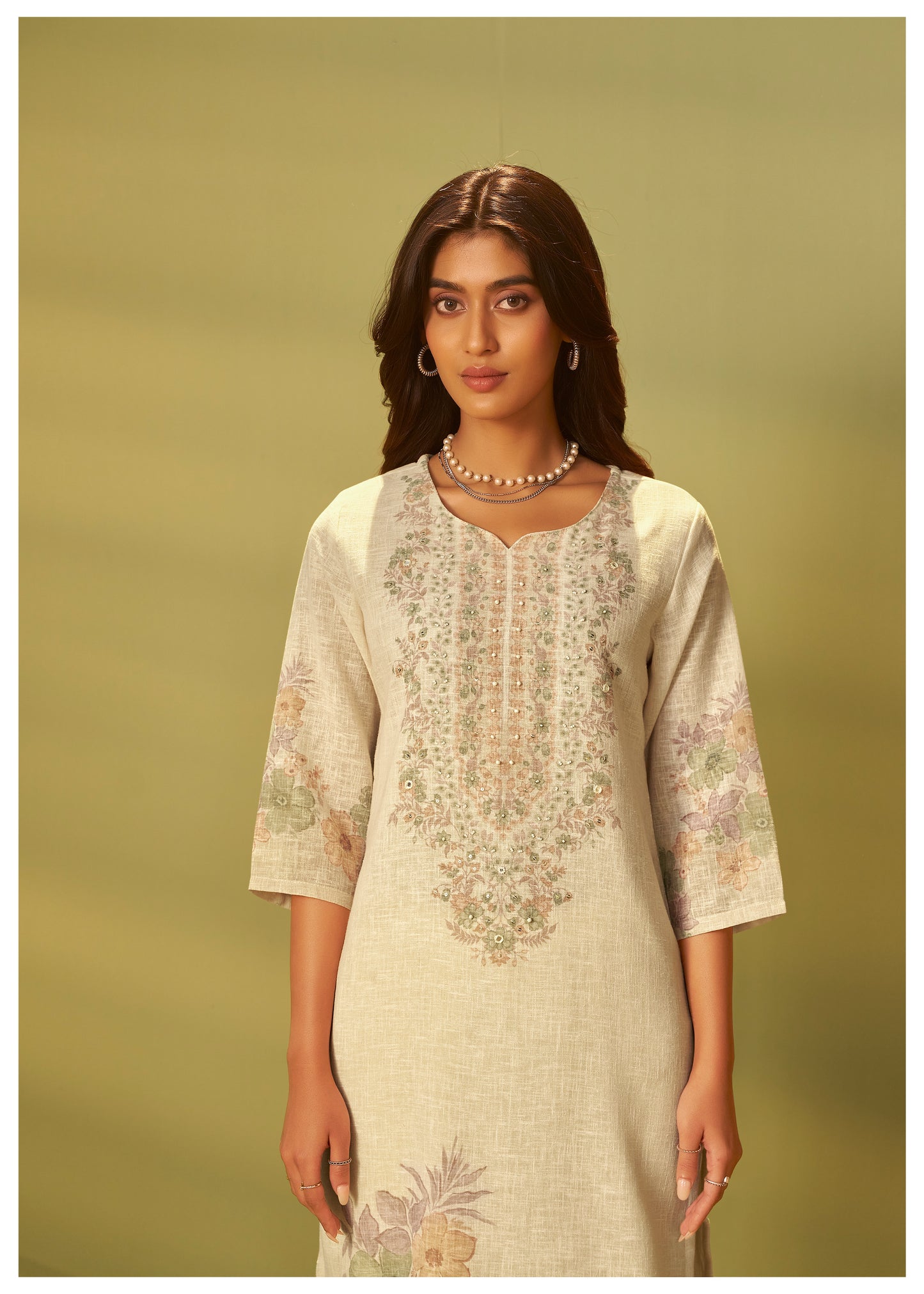 Pastel Bloom Linen Suit