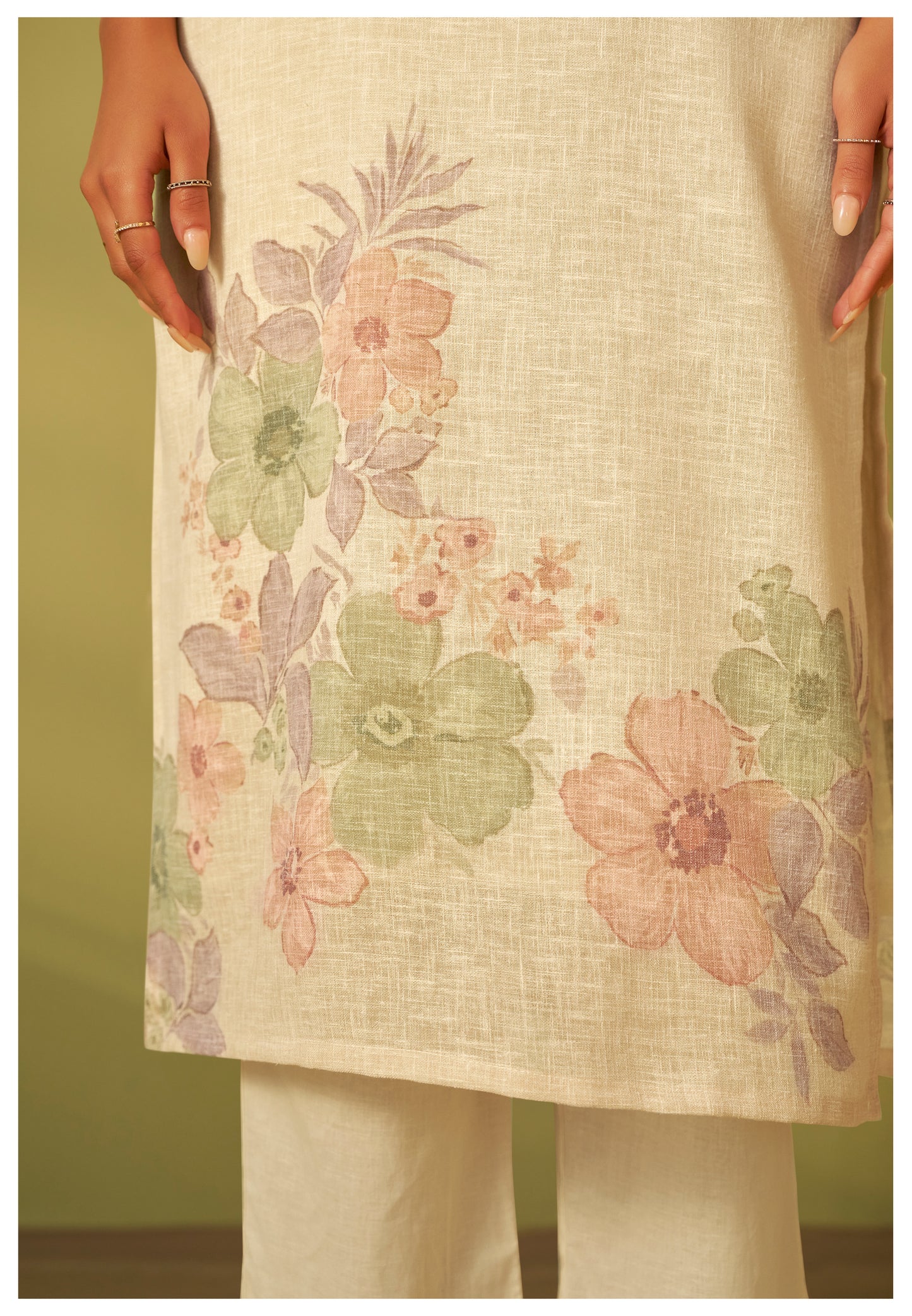Pastel Bloom Linen Suit