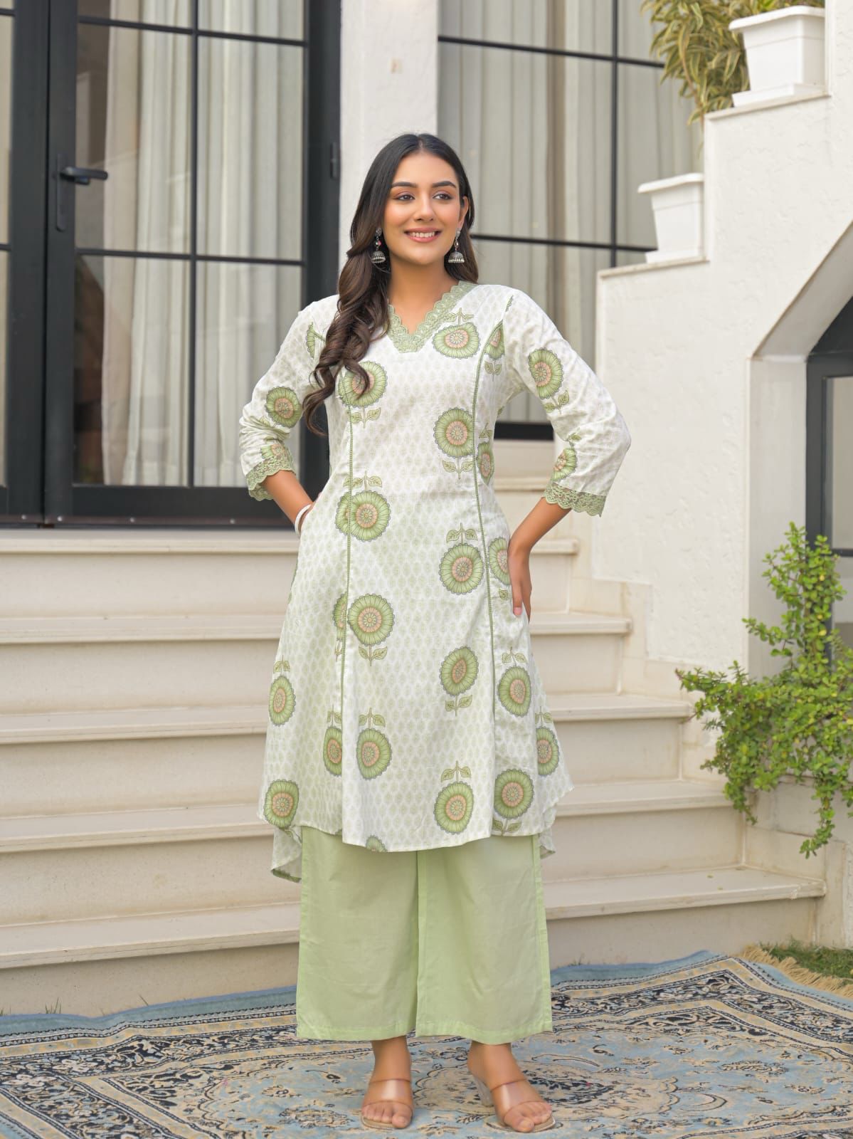 Fine Cotton 2-Piece Set with Palazzo