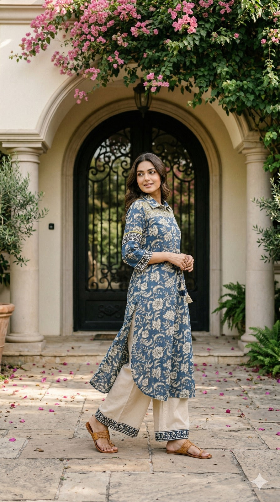 Mul Chanderi Organic Kalamkari 2 Piece Set